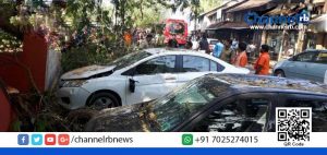 Read more about the article കാസര്‍കോട് താലൂക്ക് ഓഫീസിന് മുന്നില്‍ കാറിന് മുകളില്‍ മരം വീണ് ഗതാഗതം തടസ്സപ്പെട്ടു.