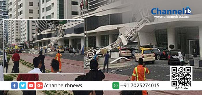 You are currently viewing അബുദാബിയില്‍ ക്രെയിന്‍ തകര്‍ന്ന് വീണ് നാശനഷ്ടം; ഒരള്‍ക്ക് ഗുരുതര പരിക്ക്.