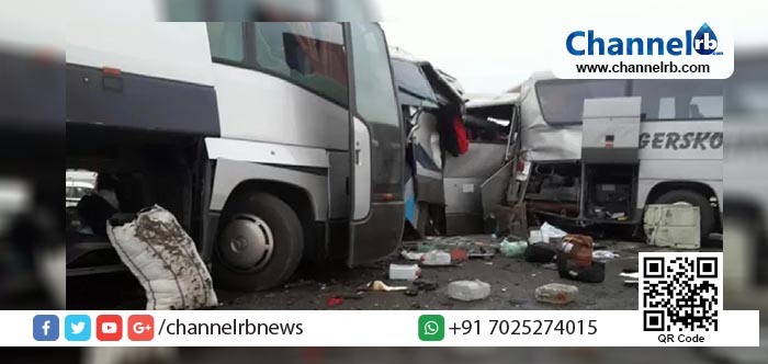 You are currently viewing മദീന-അല്‍ഖസീം അതിവേഗ പാതയില്‍ അഞ്ചു ബസ്സുകള്‍ കൂട്ടിയിടിച്ച് ആറ് തീര്‍ത്ഥാടകര്‍ മരിച്ചു; അപകടത്തില്‍ 48 ലധികം ആളുകള്‍ക്ക് പരിക്ക് ഇതില്‍ പലരുടെയും നില ഗുരുതരം