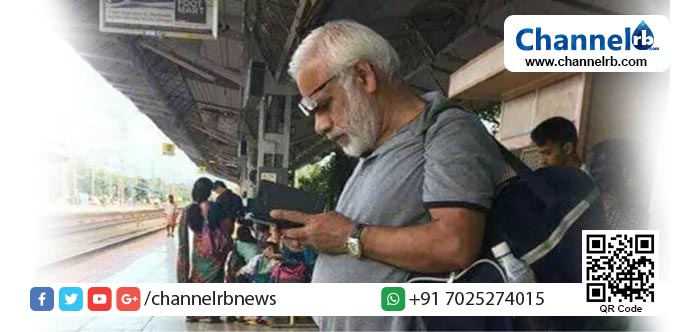 You are currently viewing ആദ്യം കണ്ട യാത്രക്കാര്‍ ഞെട്ടി; പ്രധാനമന്ത്രി ഒറ്റക്ക് റയില്‍വേ സ്റ്റേഷനിലോ..?