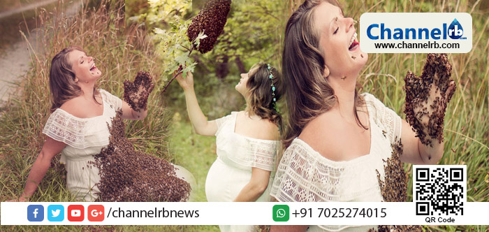 You are currently viewing അമേരിക്കയില്‍ തേനീച്ചകള്‍ മരണത്തിന്റെയും അതിനുശേഷമുള്ള പുതുജീവന്റെയും പ്രതീകം; തേനീച്ചകളുമായി ഗര്‍ഭിണിയായ യുവതിയുടെ അതിസാഹസികമായ ഫോട്ടോഷൂട്ട്‌