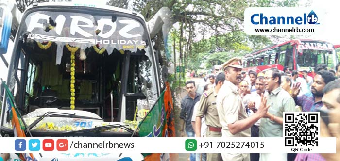 You are currently viewing ജനരക്ഷായാത്രക്കു പോകുന്ന ബി.ജെ.പി പ്രവര്‍ത്തകര്‍ സഞ്ചരിച്ച വാഹനങ്ങള്‍ക്ക് നേരെ അക്രമം