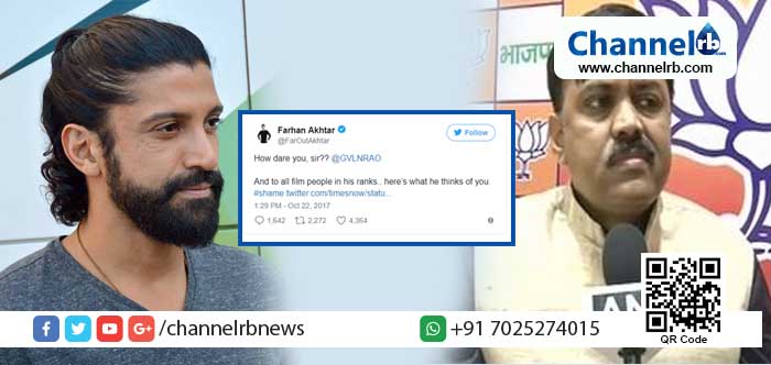 You are currently viewing സിനിമാക്കാര്‍ക്ക് ബുദ്ധിയും വിവരവുമില്ലെന്ന് ബി.ജെ.പി നേതാവ്; ഇദ്ദേഹത്തിന്റെ നിലവാരമുള്ള സിനിമാക്കാര്‍ കേട്ടോളൂ എന്ന് ഫറാന്‍ അക്തര്‍