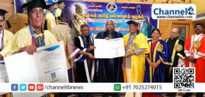 Read more about the article ഉസ്താദ് ഹസ്സന്‍ ഭായിയെ ഇന്റര്‍നാഷണല്‍ തമിഴ് യൂണിവേഴ്സിറ്റി ഡോക്ടറേറ്റ് നല്‍കി ആദരിച്ചു