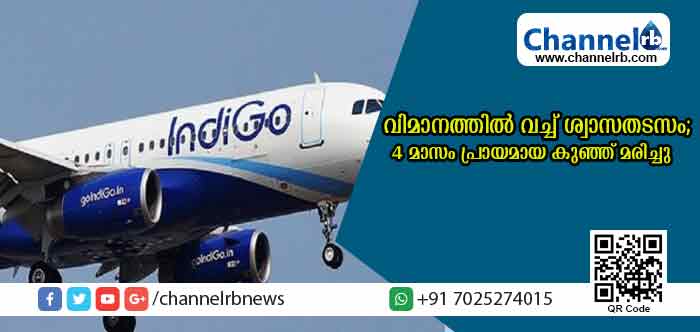 You are currently viewing വിമാനയാത്രയ്ക്കിടേ ശ്വാസതടസം; ആശുപത്രിയിലെത്തിച്ച നാലുമാസം പ്രായമായ കുഞ്ഞ് മരിച്ചു