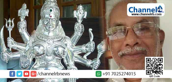 Read more about the article ദൈവമുഖങ്ങളിൽ ശില്പചാതുര്യം; ക്ഷേത്രാഭരണ നിർമാണ രംഗത്ത് പയ്യന്നൂരിലെ ദാമോദരന്  ജീവിതപുണ്യം