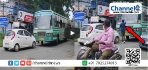 Read more about the article ഒരു മര്യാദയുമില്ലാതെ ഓവര്‍ടേക്കിങ്, ട്രാക്ക് മാറി തമിഴ്‌നാട് ബസ്; തടഞ്ഞ് മലയാളി യുവാവ്; വീഡിയോ വൈറലാകുന്നു