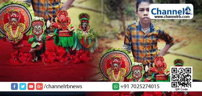 You are currently viewing ലോക്ഡൗണ്‍ കാലത്ത് പാഴ് വസ്തുക്കളില്‍ തെയ്യക്കോലങ്ങളൊരുക്കി കൃഷ്ണപ്രസാദ്