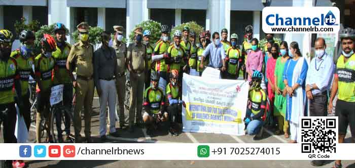 You are currently viewing സ്ത്രീകള്‍ക്കും കുട്ടികള്‍ക്കും നേരെയുള്ള അതിക്രമങ്ങള്‍ക്കെതിരെ  സൈക്ലോത്തോണ്‍; ഉദ്ഘാടനം ചെയ്ത് കളക്ടർ