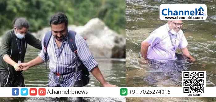 Read more about the article ഉയരുന്ന ഏത് പ്രതിബന്ധങ്ങളെയും തകര്‍ക്കുന്ന പ്രതിരോധം; അട്ടപ്പാടിയിൽ ഭവാനിപ്പുഴ മുറിച്ച് കടന്ന് കോവിഡ് ചികിത്സക്കായി ആരോഗ്യപ്രവർത്തകർ