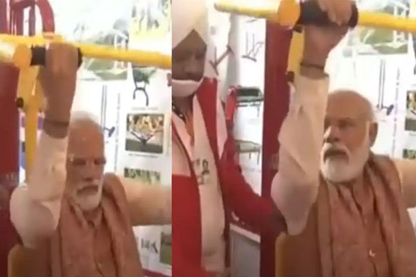 Read more about the article ജിമ്മില്‍ വ്യായാമം ചെയ്ത് പ്രധാനമന്ത്രി നരേന്ദ്ര മോഡി; സോഷ്യൽ മീഡിയയിൽ  വൈറലായി വീഡിയോ