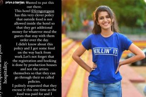 Read more about the article എനിക്ക് പുറത്തിരുന്നു തണുപ്പത്ത് ഭക്ഷണം കഴിക്കേണ്ടി വന്നു; മുംബൈയിലെ  ഹോട്ടലിൽ നിന്നും നേരിട്ട ദുരനുഭവത്തെക്കുറിച്ച്  പ്രിയ വാര്യർ
