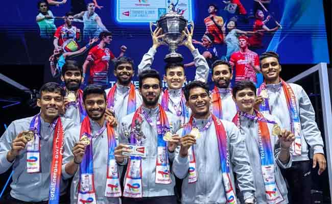 You are currently viewing തോമസ് കപ്പ് ബാഡ്മിന്റൺ ചാമ്പ്യൻഷിപ്പിൽ ഇന്ത്യയ്ക്ക് ആദ്യമായി കിരീടം; പരാജയപ്പെടുത്തിയത് 14 തവണ ചാമ്പ്യനായ ഇന്തൊനേഷ്യയെ