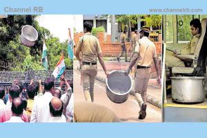 Read more about the article പൊലീസിന് നേരെയെറിഞ്ഞ ബിരിയാണി ചെമ്പ് കസ്റ്റഡിയിലെടുത്തു; ചെമ്പ് വിട്ടുകിട്ടാൻ സമരക്കാരുടെ വാക്കേറ്റം, സംയമനം പാലിച്ച്‌ പോലീസ്