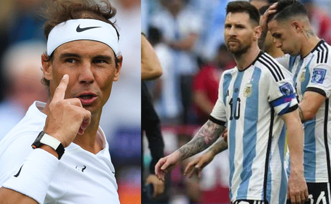 Read more about the article സൗദി അറേബ്യയുമായി തോൽവി വഴങ്ങിയെങ്കിലും അർജൻ്റീനയെ എഴുതിത്തള്ളാറായിട്ടില്ല; ശക്തമായി തിരിച്ചുവരുമെന്ന് റാഫേൽ നദാൽ