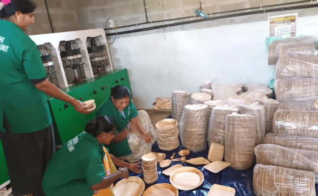 Read more about the article പാള പാത്ര നിര്‍മ്മാണത്തിലെ വിജയ കഥ; വിജയം കൊയ്ത് പനത്തടി ഗ്രാമപഞ്ചായത്തിലെ കുടുംബശ്രീ കൂട്ടായ്മ