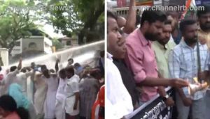 Read more about the article ഇന്ധന സെസിനെതിരെ സംസ്ഥാന വ്യാപകമായി കോണ്‍ഗ്രസ് പ്രതിഷേധം; കല്ലേറും ചീമുട്ടയും തക്കാളിയേറും, പോലീസ് ജലപീരങ്കിലും കണ്ണീര്‍ വാതകവും പ്രയോഗിച്ചു