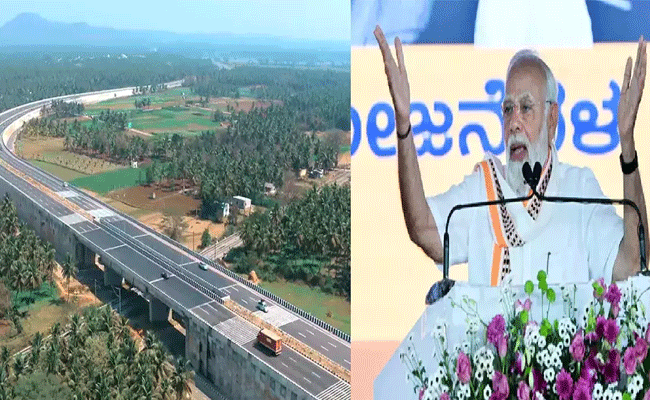 Read more about the article ഉദ്‌ഘാടനം ചെയ്തത് പണി പൂർത്തിയാകാത്ത എക്സ്പ്രസ് വേ; പ്രധാനമന്ത്രിക്കെതിരെ പ്രതിഷേധവുമായി കന്നഡ സംഘടനകൾ