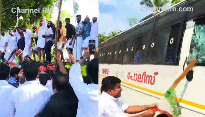 You are currently viewing പൊലീസ് വാഹനം തകർത്ത് പ്രവർത്തകർ; എസ്.ഐക്ക് പരുക്ക്, ലാത്തി പിടിച്ചുവാങ്ങി ചിലർ പൊലീസിനെ തിരിച്ചടിച്ചു, തലസ്ഥാനത്ത് തെരുവ് യുദ്ധത്തിന് യൂത്ത് കോൺഗ്രസ്