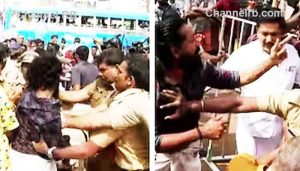 Read more about the article കേരള പോലീസിനെ നടുവിൽ നിർത്തി അങ്കം; പ്രധാനമന്ത്രി പ്രസംഗിച്ച ഇടത്ത് ചാണക വെള്ളത്തിൽ ശുദ്ധീകരിക്കാൻ യൂത്ത് കോൺഗ്രസ്, തടഞ്ഞ് ബി.ജെ.പി പ്രവർത്തകർ, തുടർന്ന് സംഘട്ടനം