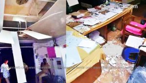 Read more about the article പൊലീസ് സ്റ്റേഷനില്‍ സ്ലാബ് അടര്‍ന്ന് വീണു; രാത്രി ഡ്യൂട്ടിയിലെ പൊലീസുകാരൻ ഭാഗ്യത്തിൽ രക്ഷപ്പെട്ടു, സുരക്ഷ ഉറപ്പ് വരുത്തണമെന്ന് ആവശ്യം