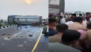 Read more about the article ബസ് ടാങ്കറുമായി കൂട്ടിയിടിച്ച് 18 പേർ മരിച്ചു; നിരവധിപേർക്ക് പരിക്ക്; നടുക്കം രേഖപ്പെടുത്തി രാഷ്ട്രപതിയും പ്രധാനമന്ത്രിയും