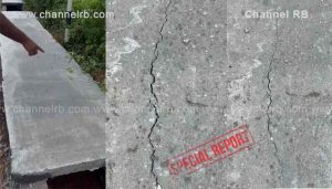 Read more about the article കുമ്പള- മുള്ളേരിയ കെ.എസ്.ടി.പി റോഡിലെ മാവിനക്കട്ടയിൽ തട്ടികൂട്ടൽ പ്രവൃത്തി; രണ്ടു ദിവസം മുമ്പ് പണിത സ്ലാബിൽ വലിയ വിള്ളൽ; പ്രതിഷേധത്തിൽ നാട്ടുകാർ