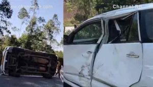 Read more about the article ഓടികൊണ്ടിരുന്ന ഇന്നോവ കാർ കാട്ടാന ചവിട്ടി മറിച്ചു; കാറിലുണ്ടായിരുന്നത് നാല് വിദേശ വിനോദ സഞ്ചാരികൾ; സംഭവം ഇങ്ങനെ..