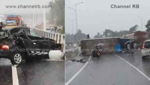 Read more about the article ഉപ്പള ദേശീയപാതയിൽ കാറും മീന്‍ ലോറിയും കൂട്ടിയിടിച്ച് വൻ അപകടം; ഭാര്യക്ക് ദാരുണ അന്ത്യം; ഭർത്താവും മകനും ആശുപത്രിയിൽ