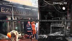 Read more about the article കാസർകോട് നഗരമധ്യത്തിലെ കടയിലുണ്ടായ തീ പിടിത്തം; ലക്ഷങ്ങളുടെ നഷ്ടം; ഫയർഫോഴ്‌സ് ഉദ്യോഗസ്ഥരുടെ സംയോജിത ഇടപെടൽ ഒഴിവായത് വലിയ ദുരന്തം