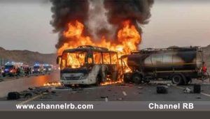 Read more about the article മദീനയിൽ എത്തുന്നതിന് ഏകദേശം 25 കിലോമീറ്റർ മുമ്പായിരുന്നു അപകടം; കത്തിക്കരിഞ്ഞ നിലയിൽ തിരിച്ചറിയാനാവാത്തവിധം മൃതദേഹങ്ങൾ; ഒരു കുടുംബത്തിലെ 18 പേർ മരണപെട്ടു; ഉംറ തീർത്ഥാടകരുടെ മരണം; കൂടുതൽ അറിയാം..