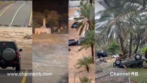 Read more about the article അക്രമണത്തിനൊപ്പം പ്രകൃതി ദുരന്തവും; മിന്നൽ പ്രളയത്തിൽ വലിയ നാശനഷ്ടം; നിരവധി വാഹങ്ങൾ ഒലിച്ചുപോയി; ഗൾഫ് നാടുകളിലെ അവസ്ഥ.? കൂടുതൽ അറിയാം..